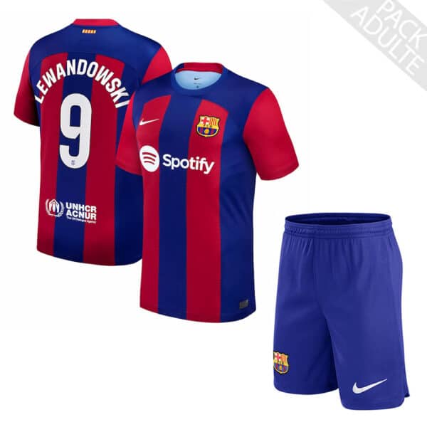 PACK FC BARCELONE DOMICILE LEWANDOWSKI SAISON 2023-2024