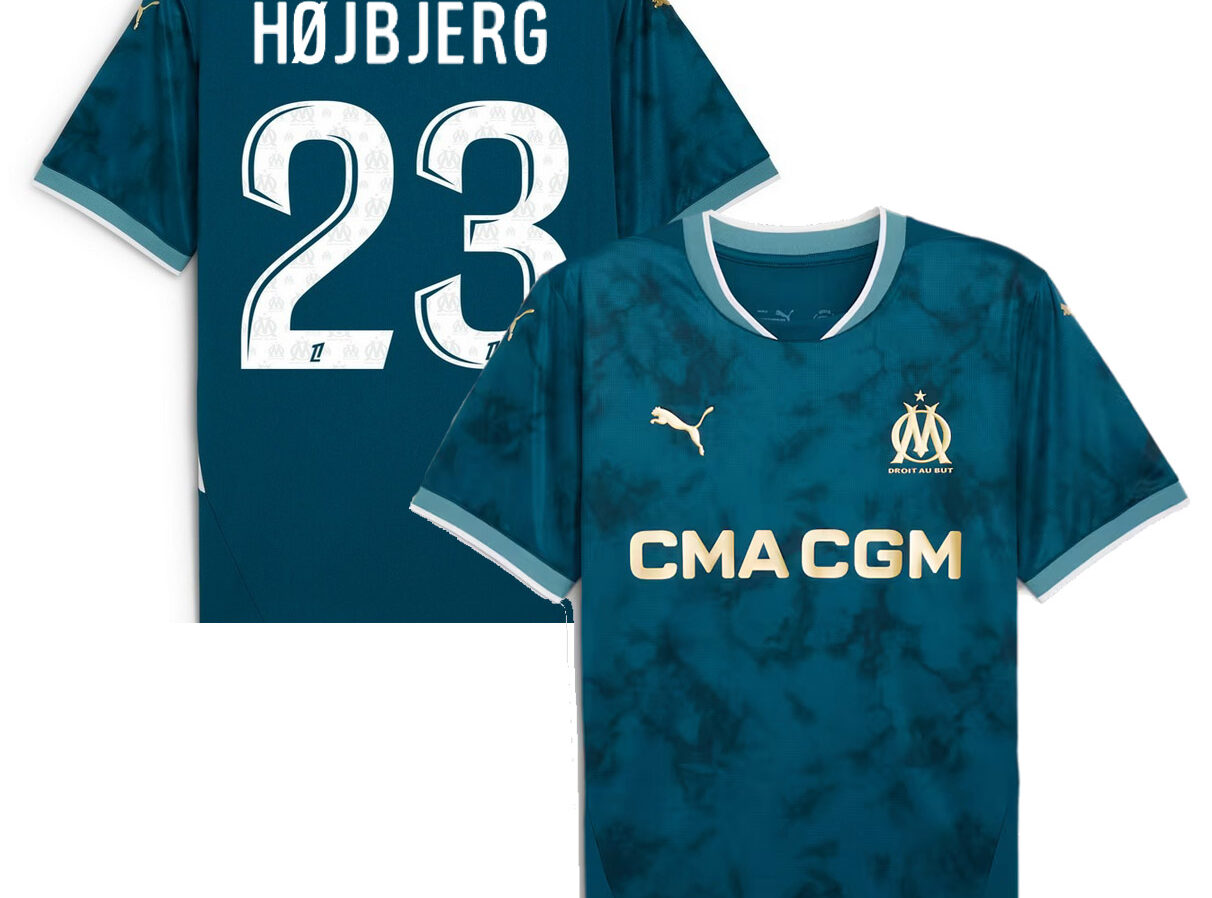 MAILLOT OLYMPIQUE DE MARSEILLE EXTERIEUR HOJBJERG 2024-2025