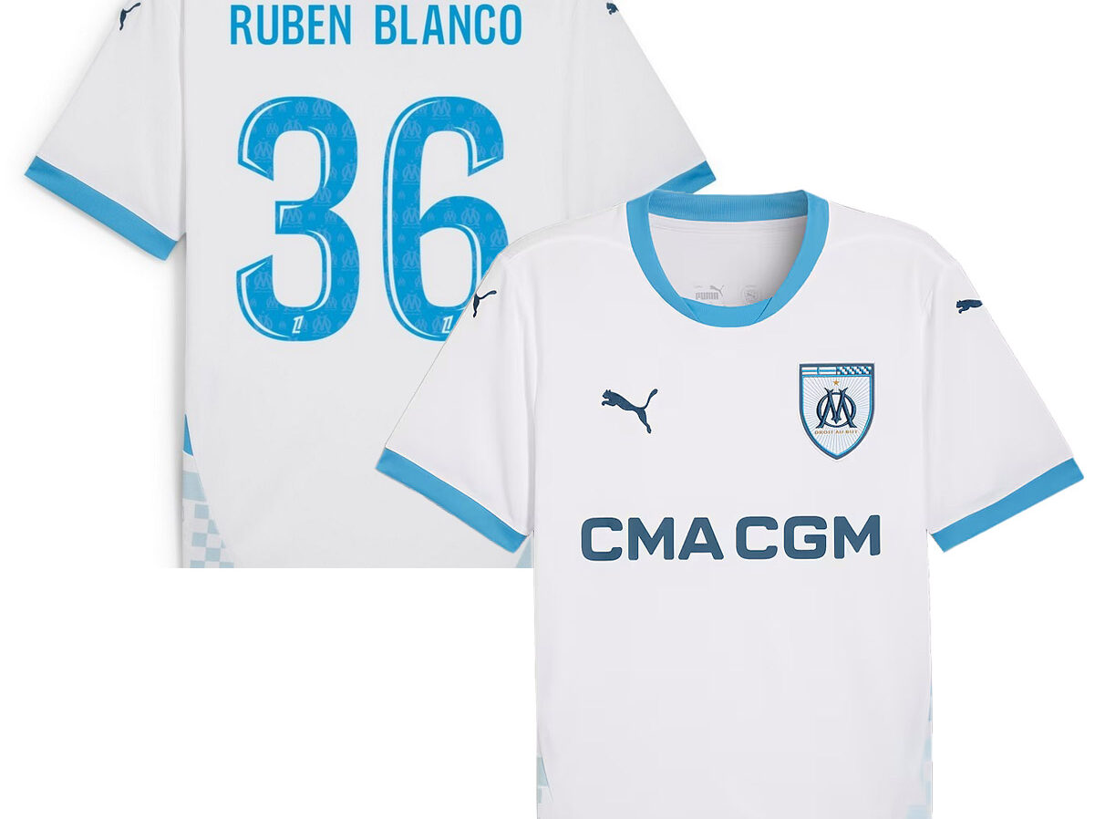 MAILLOT OLYMPIQUE DE MARSEILLE DOMICILE VERETOUT SAISON 2024-2025